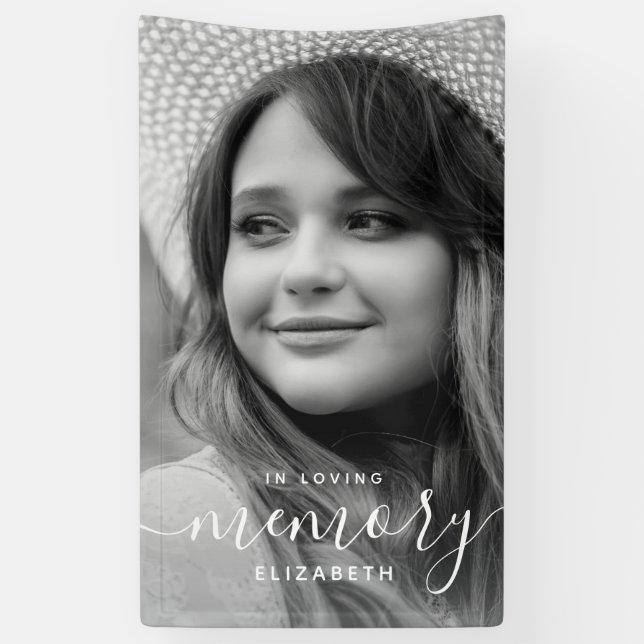 In Love Memory Memorial Modernes elegantes Foto Banner (Vertikal)