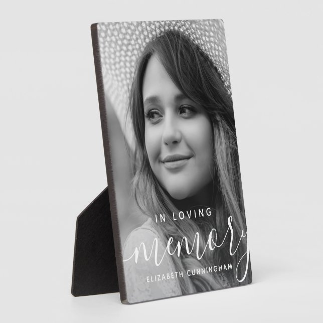 In Love Memory Memorial Modernes elegantes Foto Fotoplatte (Seite)