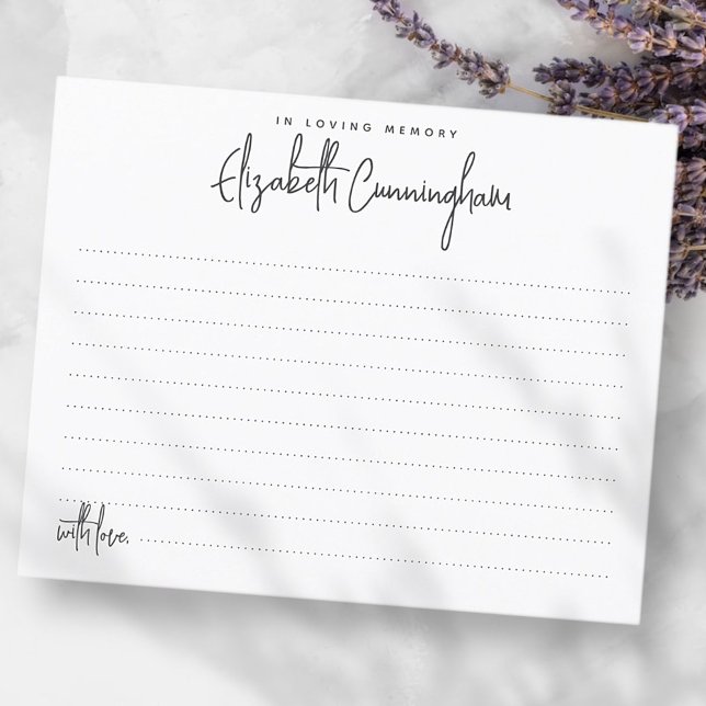 In Love Memory Minimalistisch Chic-Karte (Von Creator hochgeladen)