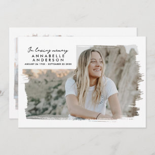 In Love Memory Modern 2-Foto Beerdigung/Gedenkfeie Dankeskarte