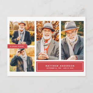 In Love Memory Modern Color Multi Foto Postkarte