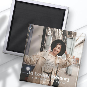 In Love Memory Modern Custom Foto Memorial Magnet