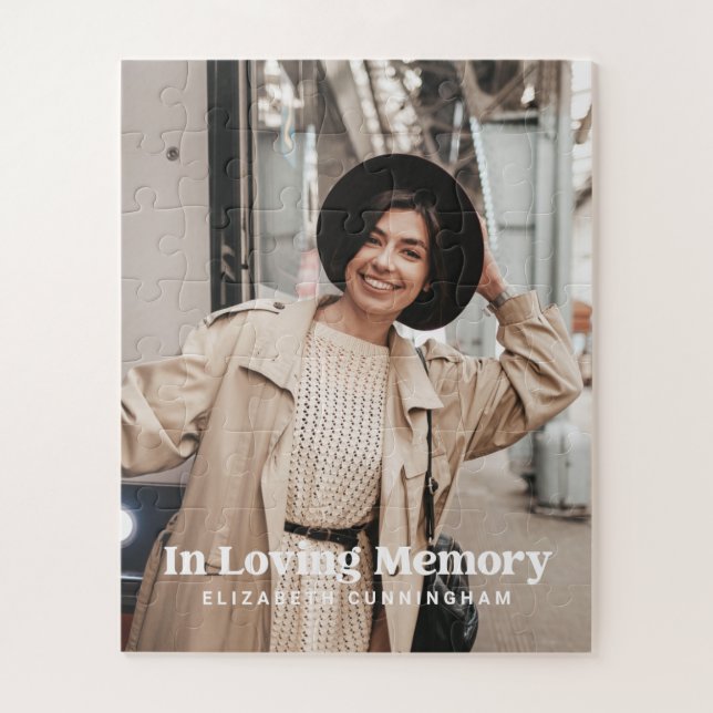 In Love Memory Modern Custom Foto Memorial Puzzle (Vertikal)