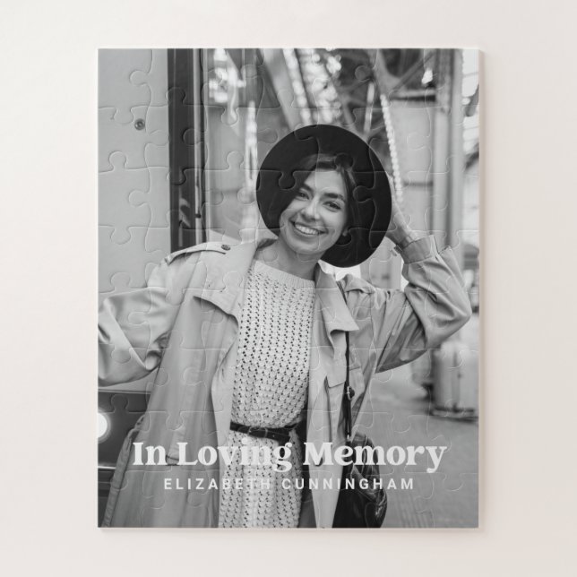 In Love Memory Modern Custom Foto Memorial Puzzle (Vertikal)