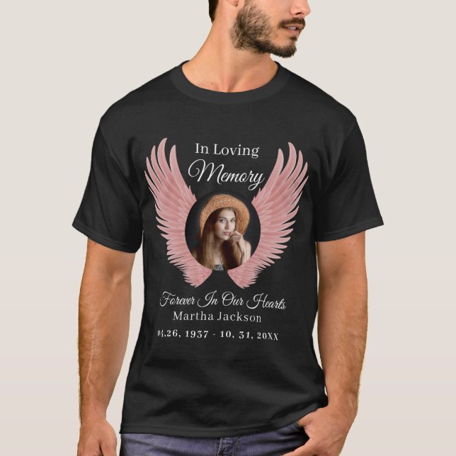 In Love Memory Modern Custom Foto Memorial T-Shirt (Vorderseite)