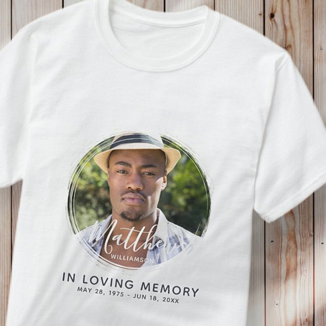 In Love Memory Modern Custom Foto Memorial T-Shirt (Von Creator hochgeladen)