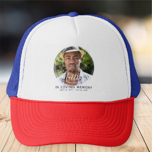 In Love Memory Modern Custom Foto Memorial Truckerkappe
