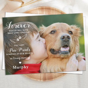 In Love Memory Modern Custom Foto Pet Memorial Dankeskarte