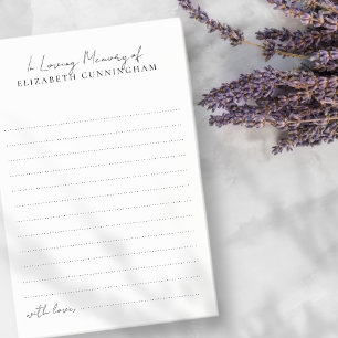 In Love Memory Modern Funeral teilen ein Gedächtni Post-it Klebezettel