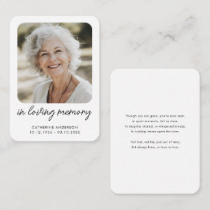 In Love Memory Modern Memorial Wallet Card Begleitkarte