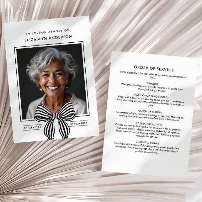 In Love Memory Modern Order of Service Foto Programm (Von Creator hochgeladen)