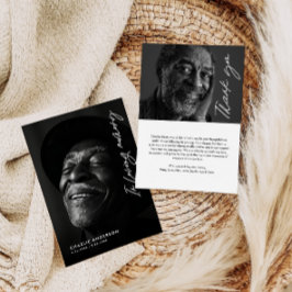 In Love Memory Modern Script 2-Foto Beerdigung Dankeskarte