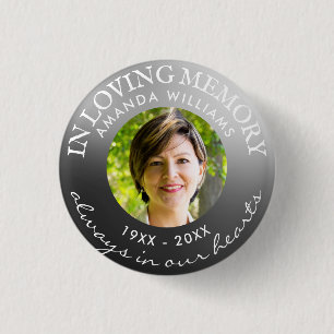 In Love Memory Modern Silver Button
