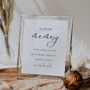 In Love Memory Modern Wedding Table Sign Poster
