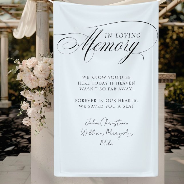 "In Love Memory" Moderne, Kalligrafie, Hochzeit Banner ("In Loving Memory" Modern, Calligraphy, Wedding Banner.)