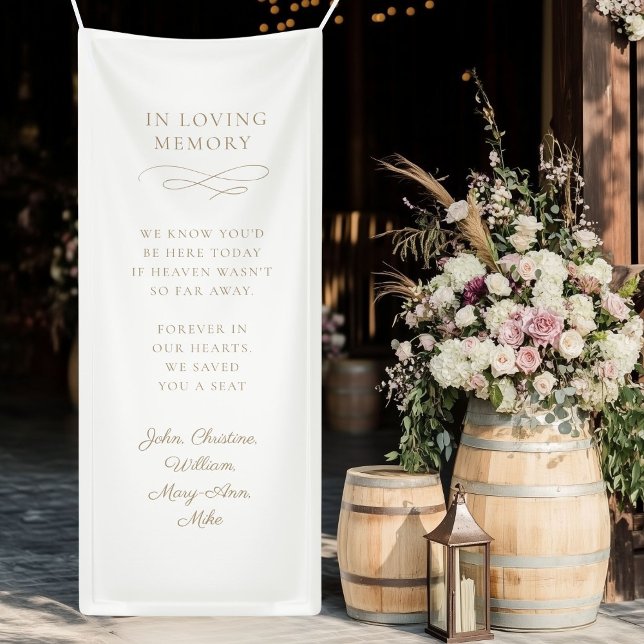 "In Love Memory" Moderne, Kalligrafie, Hochzeit Banner (Personalized "In Loving Memory" Modern, Calligraphy, Wedding Banner)