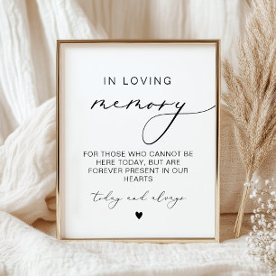 In Love Memory Moderne kalligraphische Hochzeit Poster