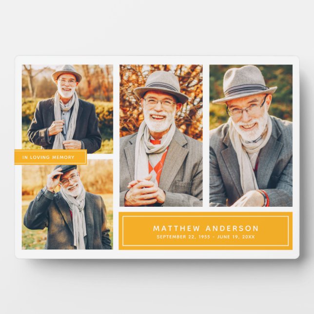 In Love Memory Modernes Color Multi-Foto Fotoplatte (Vorderseite)