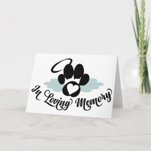 In Love Memory of a Pet Paw with Wings Karte