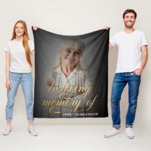 In Love Memory of Foto Calligraphy Fleecedecke