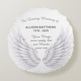 In Love Memory of Foto Wings Memorial Rundes Kissen