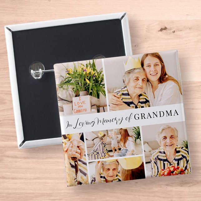 In Love Memory of Oma Moderne Fotosammlung Button (Von Creator hochgeladen)