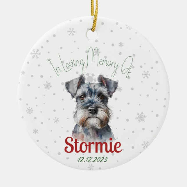 In Love Memory of - Schnauzer Dog Loss Keepake Keramik Ornament (Vorne)