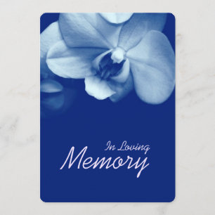 In Love Memory Orchid 6 Blue Beerdigung Card Einladung