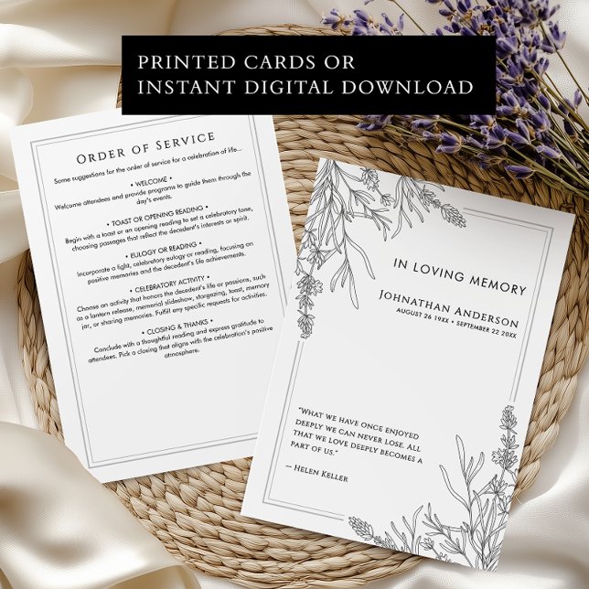 In Love Memory Order of Service Beerdigung Program Einladung (Von Creator hochgeladen)