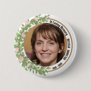 In Love Memory Personalisiert Foto Beerdigung Button