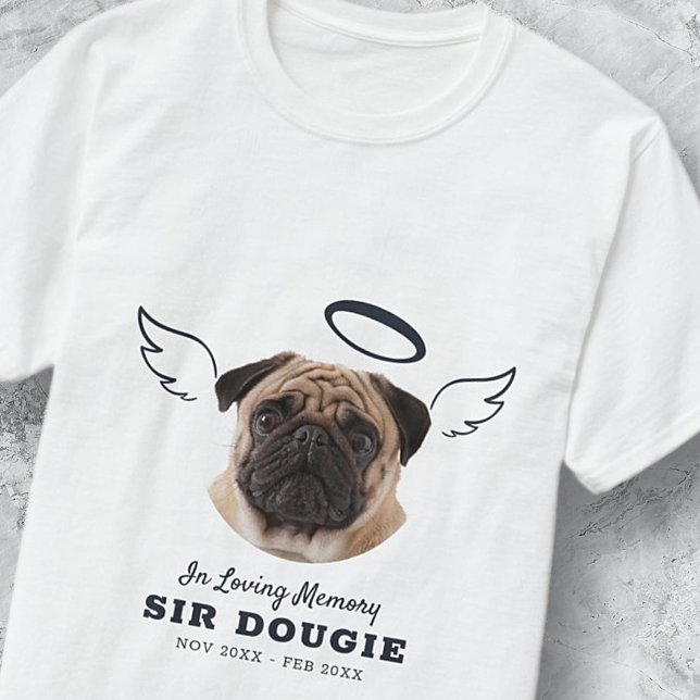 In Love Memory Pet Angel Wings Foto Memorial T-Shirt (Von Creator hochgeladen)