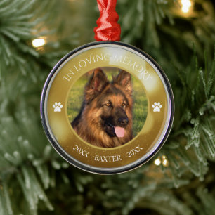 In Love Memory Pet Foto Gold Keepake Ornament Aus Metall