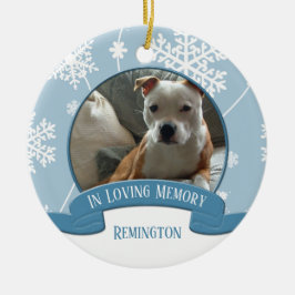 In Love Memory Pet Foto Schneeflocken Weihnachten Keramikornament