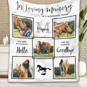In Love Memory Pet Horse Memorial FotoCollage Fleecedecke