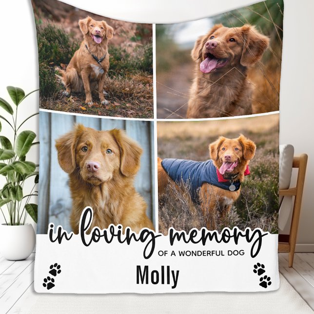 In Love Memory Pet Hund Memorial Foto Collage Fleecedecke (Von Creator hochgeladen)