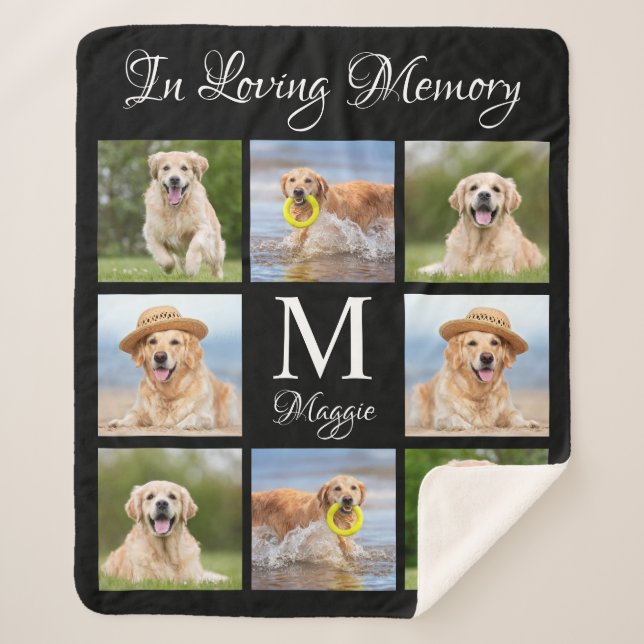 In Love Memory Pet Memorial Foto Collage Sherpadecke (Vorderseite)