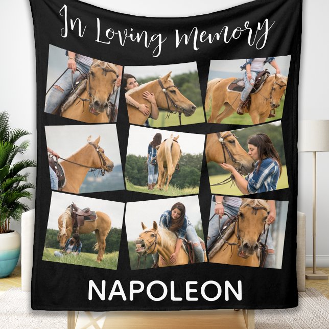 In Love Memory Pet Memorial Pferd FotoCollage Fleecedecke (Von Creator hochgeladen)