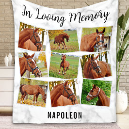 In Love Memory Pet Memorial Pferd FotoCollage Fleecedecke