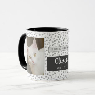 In Love Memory Pet Memorial Tasse Graue Paw Print