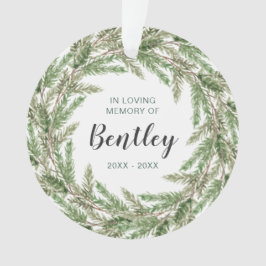 In Love Memory Pine Wreath Foto Pet Memorial Ornament