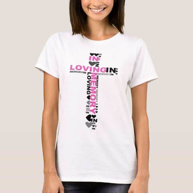 In Love Memory Pink Cross T - Shirt (Vorderseite)