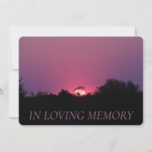In Love Memory Pink Sunset Einladung