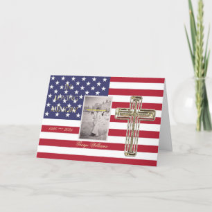 In Love Memory Religious Golden Cross Foto USA Karte