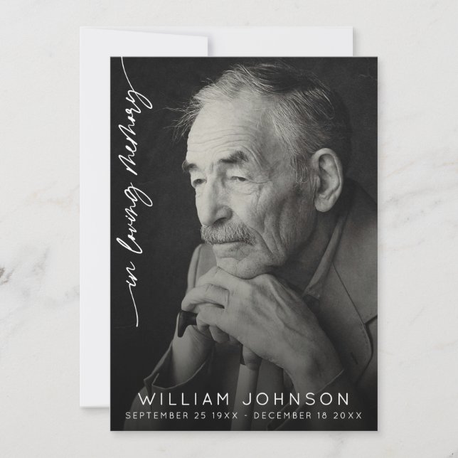 In Love Memory Remembrance Foto Beerdigung Dankeskarte (Vorderseite)