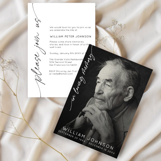 In Love Memory Remembrance Foto Beerdigung Einladung (Von Creator hochgeladen)