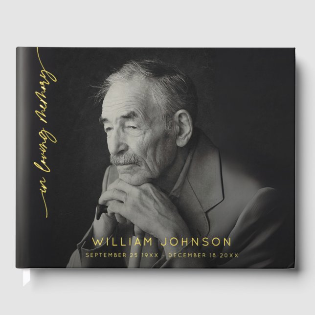 In Love Memory Remembrance Foto Beerdigung Gästebuch (Vorderseite)