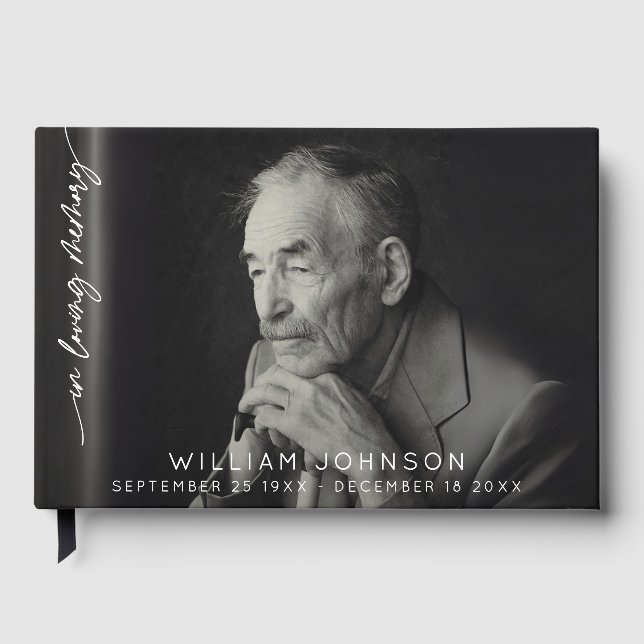 In Love Memory Remembrance Foto Beerdigung Gästebuch (Vorderseite)