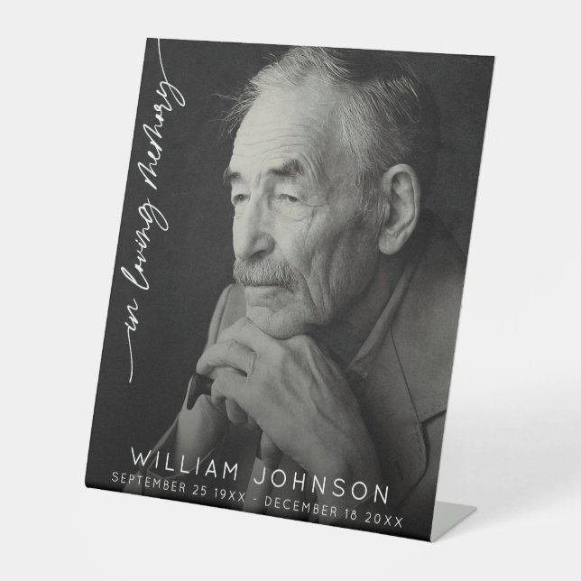 In Love Memory Remembrance Foto Beerdigung Sockelschild (Vorderseite)