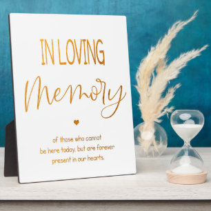 In Love Memory - Schild Gold Tabletop Plaque Fotoplatte