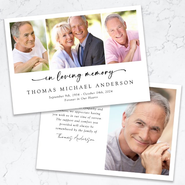 In Love Memory Script Foto Beerdigung Beileid Dankeskarte (Von Creator hochgeladen)